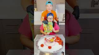 MampM cake Vs watermelon ice cream chally cake challenge funny funchallenge [upl. by Marceau]