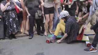 CRASH at Eastment Street Billy Cart Derby 2013  Northcote Melbourne [upl. by Ylrebmyk326]