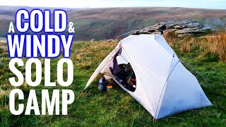 Cold and Windy Solo Wild Camp in the Vik 1 Dartmoor Wild Camping UK [upl. by Redep32]