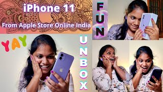 iPhone 11 Unboxing  Apple Store Online India  Fun Filled Experience  iPhone accessories [upl. by Derk]