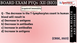 The decrease in the Tlymphocytes count in human blood will result in a Decrease in antigens bD [upl. by Edrei332]