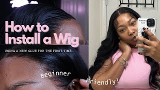 HOW TO INSTALL A WIG 4 BEGINNERS TOUCHED BY MYSTY LACE GLUE [upl. by Annoit696]