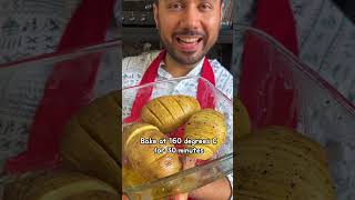 Hasselback Potatoes Green Garlic Butter Aloo shorts [upl. by Paymar]