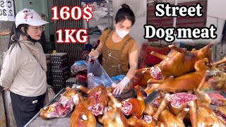 The most crowded fresh dog meat restaurant in Vietnam at the end of the month  STREET CUISINE VN [upl. by Sedicla]