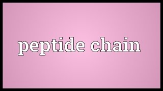 Peptide chain Meaning [upl. by Ade]