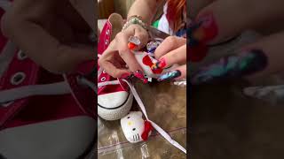 HELLO KITTY CONVERSE ❤️😍 hellokitty converse tiktok vlog [upl. by Alahcim]