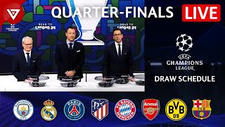 🔴 UEFA Champions League 202324 QuarterFinals Draw Schedule amp Live Streaming Info [upl. by Ardnasela]