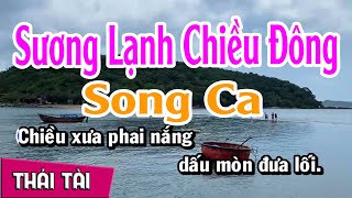 Karaoke Sương Lạnh Chiều Đông  Song Ca  Thái Tài [upl. by Einra]