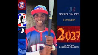 Osniel Valdez OF 2027 2028 Class From EL Niche Baseball AcademyDate video 24102024 [upl. by Darsie]