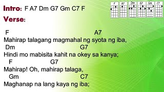 Mahirap Magmahal ng Syota ng Iba  Apo Hiking Society Ukulele Play Along [upl. by Cristy433]