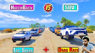 GTA 5 HatchBack Indian Cars Vs Suv Indian Cars Drag Race GTA 5 [upl. by Vassily]