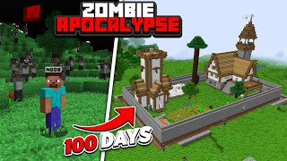 Minecraft 100 Days But  Its A Zombie Apocalypse [upl. by Oicam382]