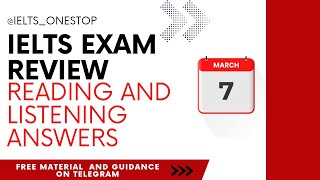 7 March 2024 ielts reading and listening answers 7 March 2024 ielts exam review [upl. by Erich117]