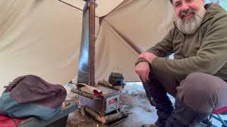 Hot Tent Shakedown Vevor Tent Wood Stove amp OneTigris Rocdomus Hammock Hot Tent HD 1080p [upl. by Lehcor]