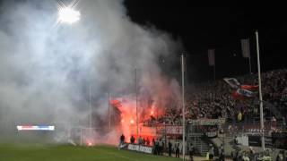 Wuppertaler SV  Rot Weiß Essen Pyrointro der Essener zur 2 Halbzeit [upl. by Arehc]