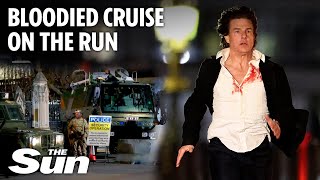 Tom Cruise sprints through London covered in blood for spectacular Mission Impossible 8 filming [upl. by Nnaeirelav461]