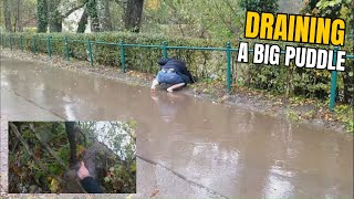 006 Draining a big puddle during rain in Germany [upl. by Yllom562]