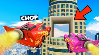 GTA 5 CHOP AND FROSTY PARKOUR INSIDE MAZE BANK [upl. by Magdalene]