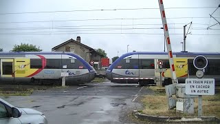 Spoorwegovergang BasseHam F  Railroad crossing  Passage à niveau [upl. by Nnaycnan]