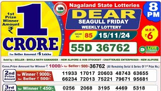 LOTTERY LIVE  800 PM Dear Nagaland state lottery live draw result 15112024 Lottery live sambad [upl. by Hallsy]