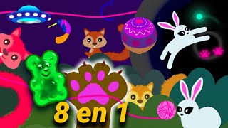 JUEGO PARA GATOS  8 Juegos Combinados en 1 😺 Versión de 1 hora de VIDEO PARA GATOS Ver y capturar [upl. by Akinas]