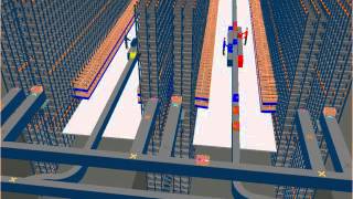 Exemple entrepôt automatisé de caisses et bacs  simulation [upl. by Pentha]