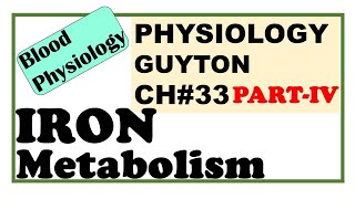 Ch33 PARTIV Physiology Guyton  Iron Metabolism  Ferritin  Hemosiderin  Dr Asif Lectures [upl. by Constanta]