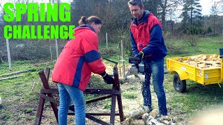 Spring on the homestead Making firewood [upl. by Eras]