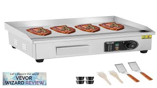 VEVOR Commercial Electric Griddle 3200 W Countertop Flat Top Grill 122℉572℉ Review [upl. by Eneg]