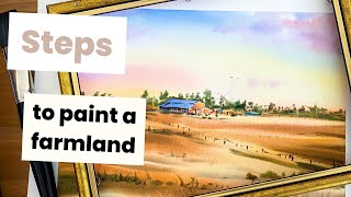 How to paint a beautiful country scene in Watercolor [upl. by Idok]