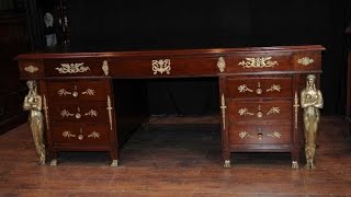 Antique French Empire Pedestal Desk [upl. by Kathi206]