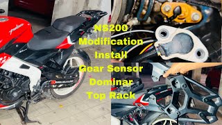 Ns200🔥 Modifications  Mount Dominar 400 Top Rack  How To Install Gear Position Sensor [upl. by Shiverick573]