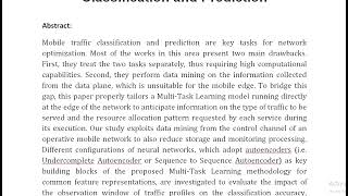 Multi Task Learning at the Mobile Edge An Effective Way to Combine Traffic Classification and Predic [upl. by Tarah]