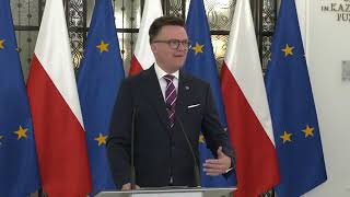 Szymon Hołownia  Konferencja Prasowa Marszałka Sejmu 23072024 [upl. by Giliana]