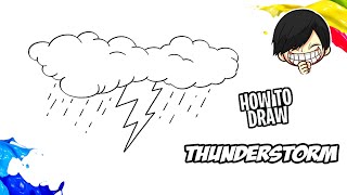 How to draw Thunderstorm [upl. by Ahsieyn]