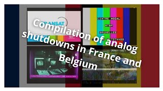 Compilation of analog shutdowns in France and Belgium [upl. by Imena]