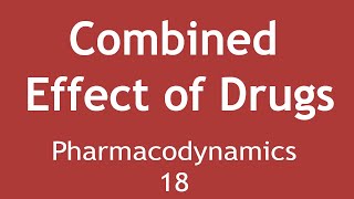 Combined effect of drugs Pharmacodynamics Part 18  Dr Shikha Parmar [upl. by Vlada107]