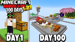 I Survived 100 Days in SKYBLOCK in 121 Hardcore Minecraft [upl. by Barcellona256]