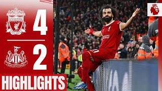 Salah Double Gakpo amp Jones Goals Liverpool 42 Newcastle  Highlights [upl. by Uah851]