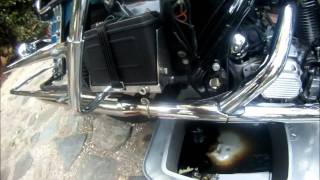 Harley Oil Change engine tranny primaryHow To 1991FLHS [upl. by Dnalloh]