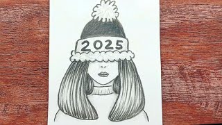 Dibujos a lapiz 2025 para principiantes paso a pasola chica del sombrero en la cabeza 2025 [upl. by O'Callaghan696]