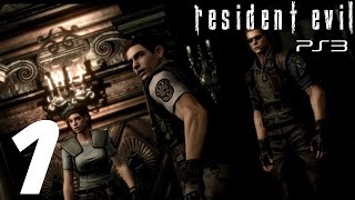 Resident Evil HD Remaster PS3  Chris Walkthrough Part 1  The Mansion [upl. by Hakaber]