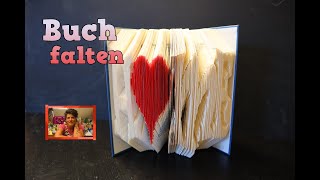 Motiv 21 Buch falten  einfache Falttechnik mit Unterbrechung falten  Book Folding [upl. by Hales]