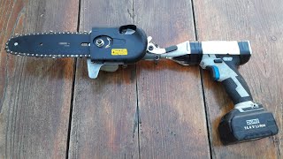 DIY How to make Cordless chainsaw from a screwdriver Amazing homemade inventions [upl. by Eustache]