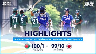 ACC Mens U19 Asia Cup  BangladeshU19 vs JapanU19  Highlights [upl. by Sacha]