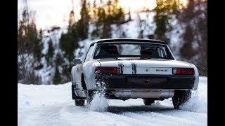 Porsche 9146 rally car on WRC test stage with Below Zero Ice Driving in Sweden [upl. by Ynnij710]