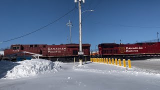 CPKC 230 with CP paint stops at La Porte [upl. by Ymmot]