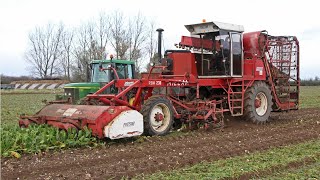 1990 Riecam RBM 230 sugar beet harvester  Classic farm machinery  John Deere 6210 [upl. by Gulick]