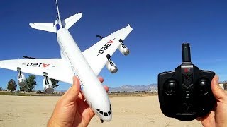 WLToys XK A120 3 Channel RC Flying Scale Model of A380 Airbus Flight Test Review [upl. by Simetra]