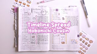 Timeline Spread in my Hobonichi Cousin amp Stickers 🌸 [upl. by Eiramanit]